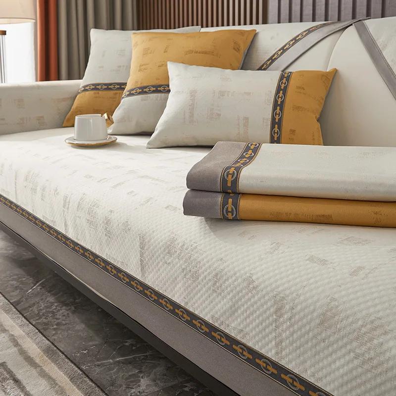 

Новые высокоточные чехлы для диванов для гостиной, четыре сезона, универсальные синельные жаккардовые диванные подушки, современные нескользящие чехлы для диванов 70x70cm 1pcs