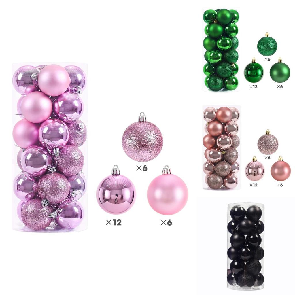 Yuletide Christmas Tree Ornaments Kit With Colorful Plastic Balls For Holiday Atmosphere