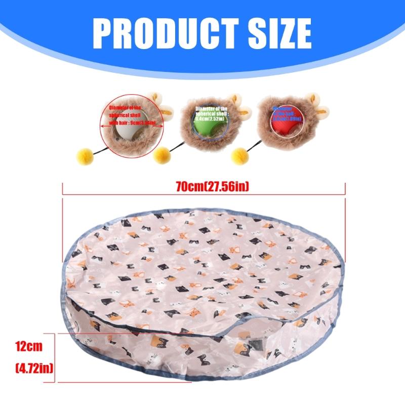 MXLA Automatic Moving Ball Cats Toy Set with Double Layer Cover Washable Mats