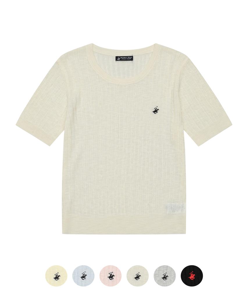 BHPOLOCLUB Women'S Airy Cable Round Knit 6 Colors Tk104