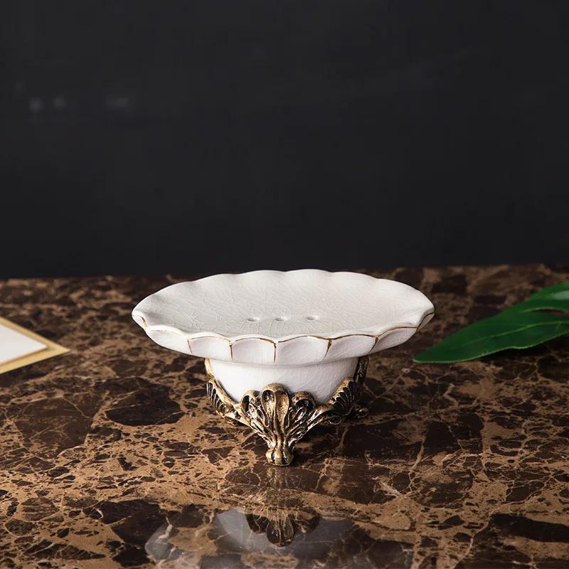 Crack Glaze Series Bathroom Accessories, Soap Dispenser, Bar Soap Dish, Tumbler, and Toothbrush Holder, Retro Luxury Style