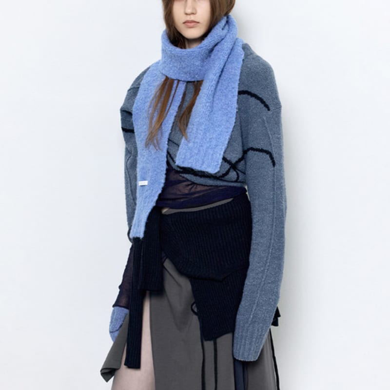 INSILENCE DAMEN Weiche Bouclé-Handschuhe BLAU