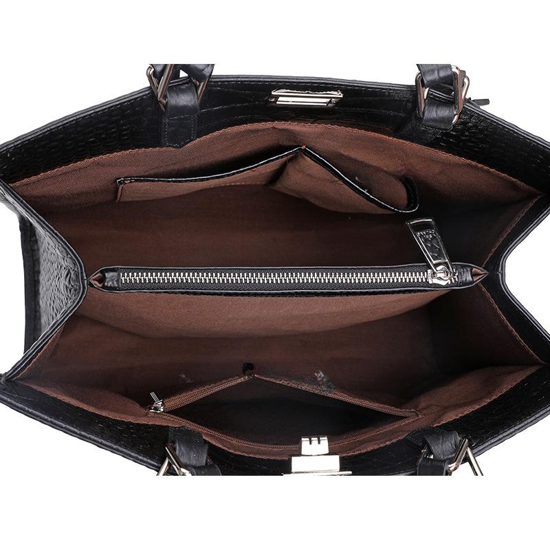 Crocodile Pattern Handbag Women's New Style Fashionable Versatile Retro Classic Large Capacity Tote Bag