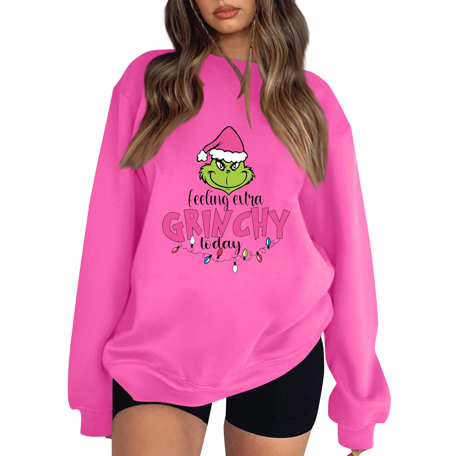 

Women s Sweatshirt Sports Christmas Print Pullover Sweatshirt Round Neck Long Sleeve Top Casual Sweatshirt XL