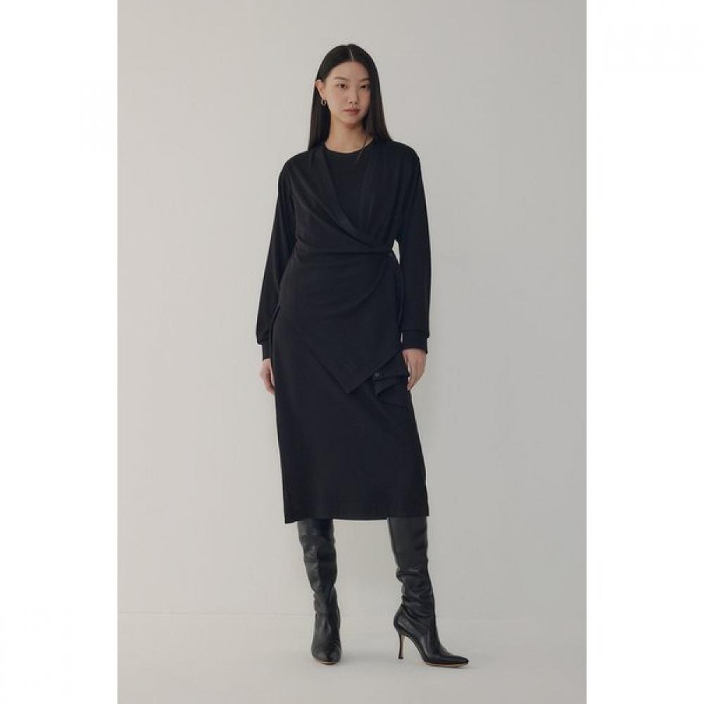 

Vov Wool Blend Tie Knit Dress 7116137101 99 (black)/OS (one size) 55~66