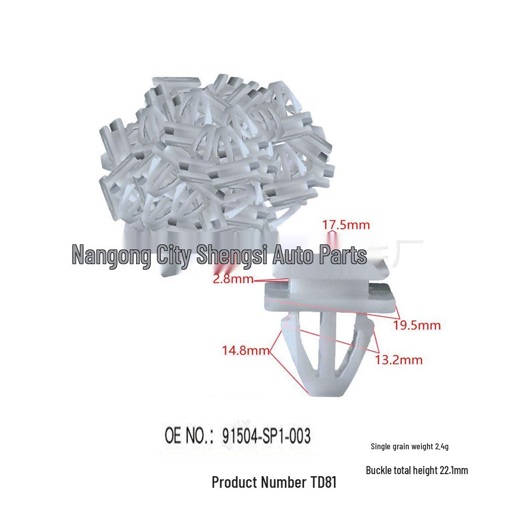 

Honda Hyundai Car Mudguard Door Panel Nylon Clip Decoration Fixing Installation Buckle 10000 Units