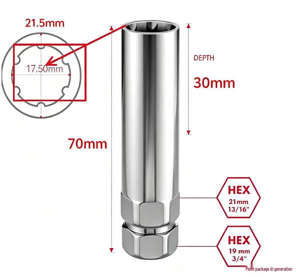 Small Diameter Six-Groove Anti-Theft Lock Nut Set