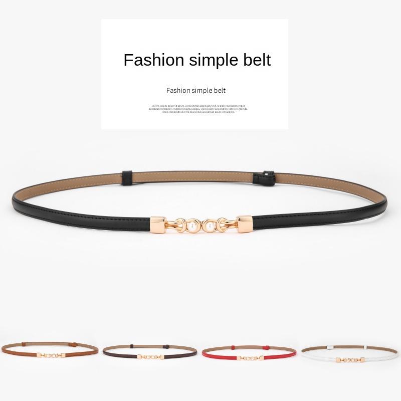 93cm Damen Dünner Ledergürtel Modisch und Vielseitig zu Kleid Einfacher Anzug Mantel Taillengürtel