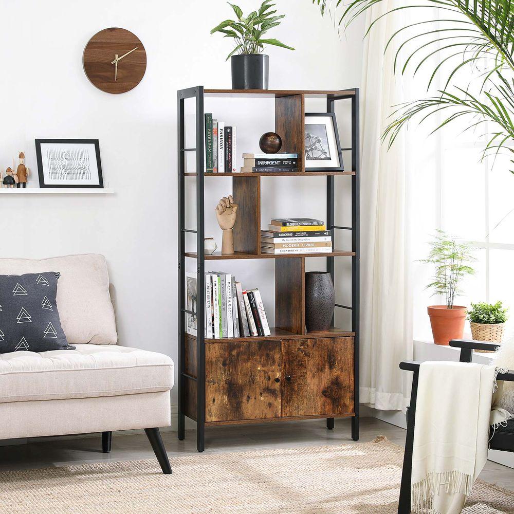 Bookcase for the living room with a wooden cabinet, large, industrial loft