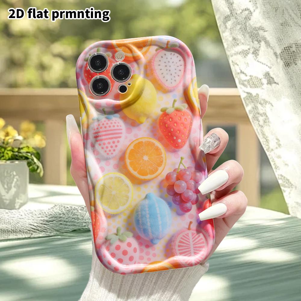 Phone Case: 2D flat, suitable for iPhone 18, 17, 16, 15, 14, 13, 12Pro protective case, fruit pattern, perfect Christmas and Halloween holiday gift