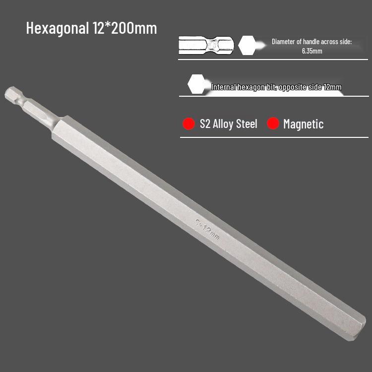 S2 Air Impact Hex Socket Bit Set, Pneumatic & Electric Screwdriver, 1/4 Strong Magnetic