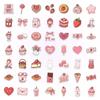 50 Cute Pink Dessert Bunny Stickers Waterproof Girl Heart Stickers Kawaii Pink Dessert Stickers
