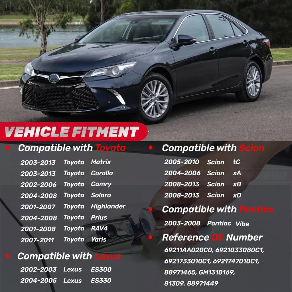 Exterior Door Handle Front Driver Passenger Side For 2002-2006 Toyota Camry, 2003-2013 Corolla Matrix, 2001-2008 RAV4, 2004-2008 Solara Prius, 2003