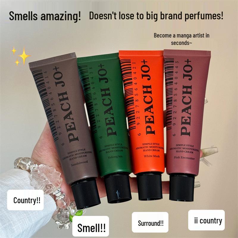 Peach-Scented Non-Greasy Moisturizing Hand Cream with Long-Lasting Fragrance