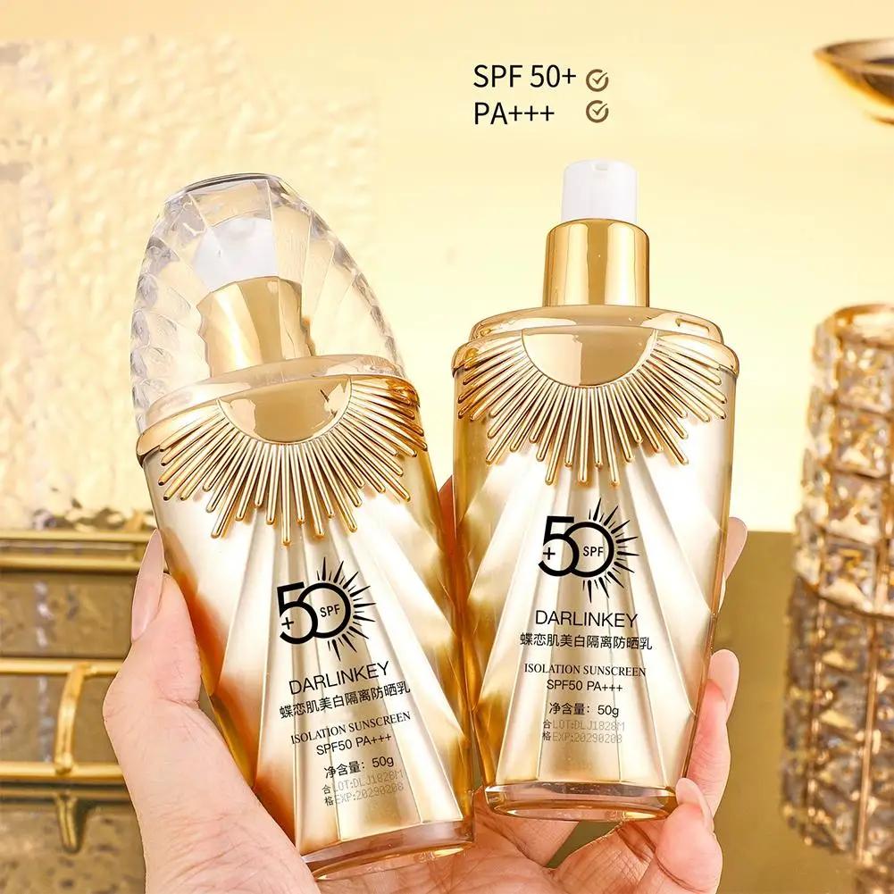 Protetor Solar Clareador Cuidado Facial Loção Controle de Oleosidade Protetor Solar SPF50+++ Hidratante Corretivo Facial CC Cream Base Maquiagem Skincare 50g