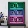 Neon Money Canvas Art Paintings Money Art Dollar Sign Print Poster Pop Street Decorative Pictures Home Office Murals Unframed