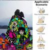 1pc Beetlejuice Blanket Lightweight Flannel Throw For Sofa, Bed, Travel, Camping, Livingroom, Office, Couch, Chair, And Bed