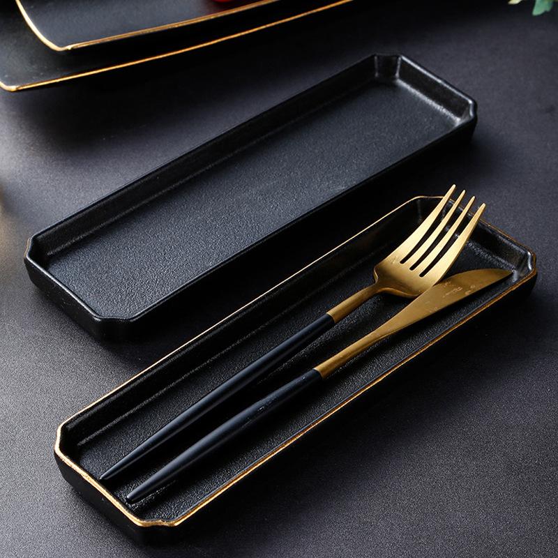 Creative Japanese Sushi Plate Ceramic Long Plate Restaurant Hotel Dim Sashimi Plate Hot Pot Barbecue Dish