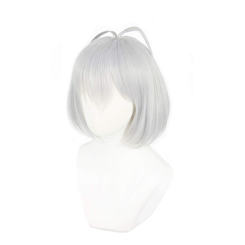 Cosplay Short Perfect for Parties and Includes 3 Bonus a Dedicated and a Memo Heat-resistant Wig, "Second Castle" Silver, Hair, Disguises. Items Net,