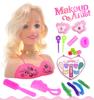 Makeup Pretend Playset for Girls, 17Pcs Hairdressing Styling Head Doll Makeup with Hair Dryer