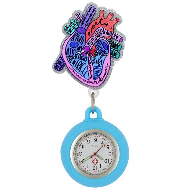 Shiny Cartoon Nurse & Doctor Badge Reel with Retractable PVC Pocket Watch Clip