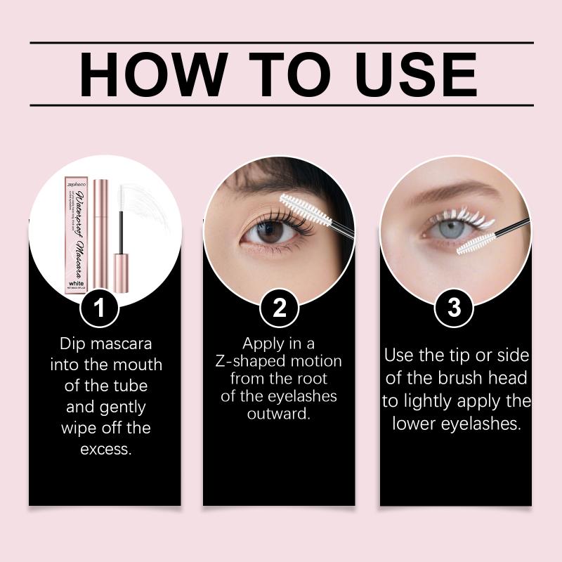 White Curling Mascara Waterproof Sweatproof Long-Lasting Non-smudge Natural Large Eye Makeup Brown Eyelashes Cosmetics Tools 5ml