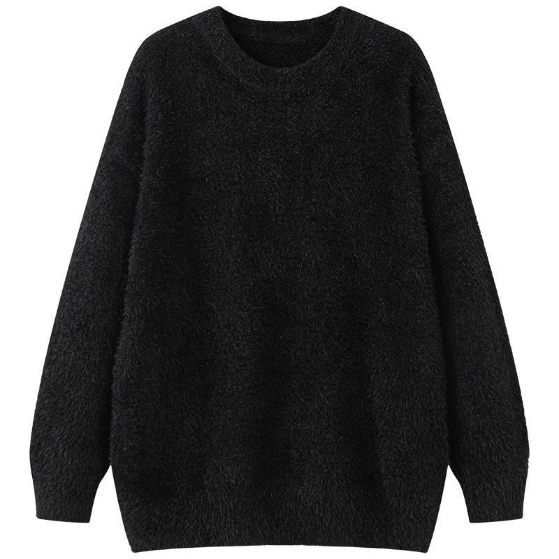 Suéter Retro Japonés Suave de Punto para Hombre - Otoño/Invierno Cuello Redondo