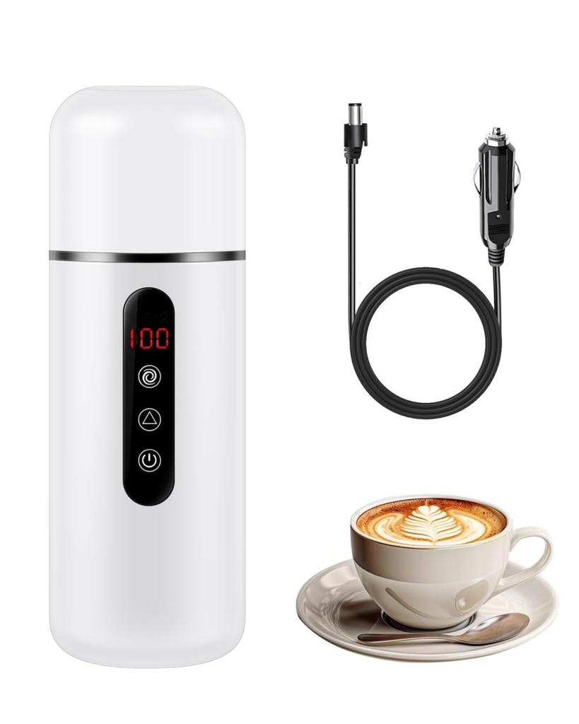 JuKLife Car Electric DC Temperature Adjustable from to Perfect for Car Long and Double Walled and Includes Japanese Instruction Manual Kettle, 420ml,