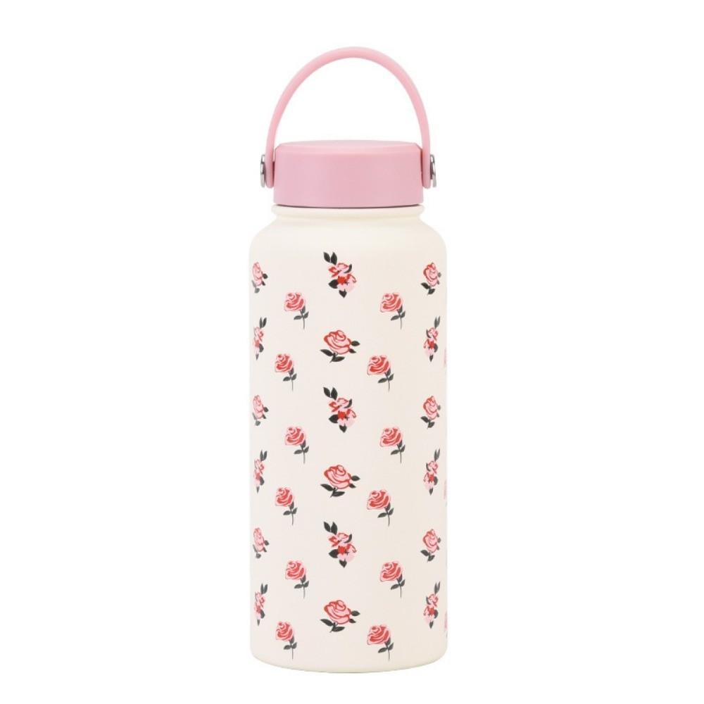 INS Insulated Water Bottle Portable Floral Thermal Cup Drinkware Thermal Water Bottle Office