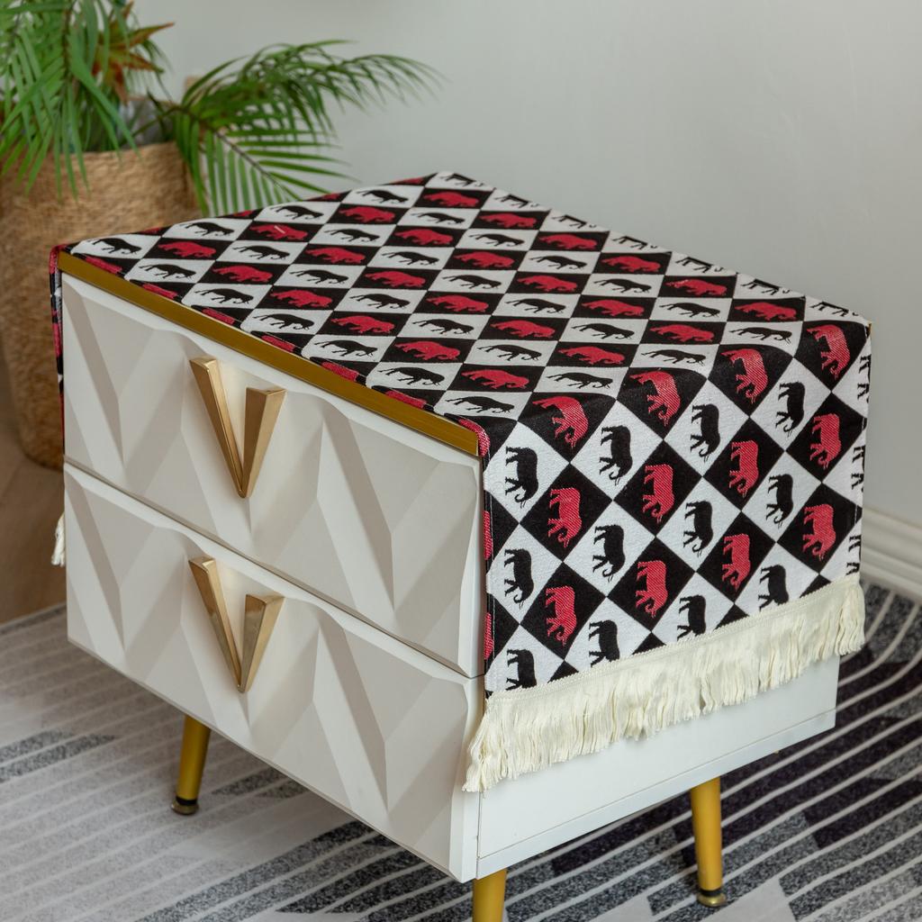 Retro Cotton And Linen Dining Table Cloth Printed Peony Small Fresh Korean Cover Cloth Table Fabric