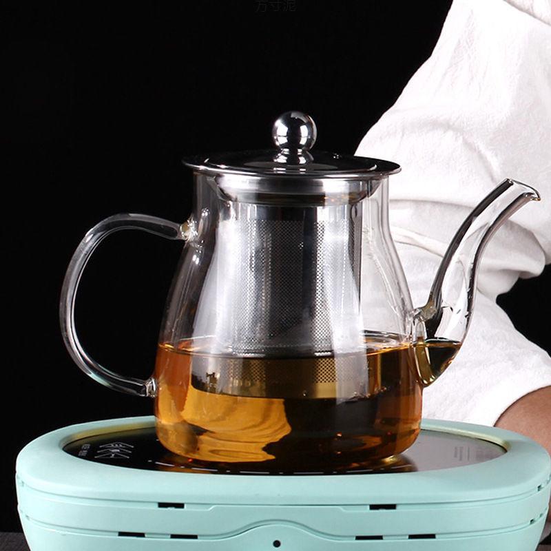 Thickened Glass Household Teapot with Tea and Water Separation Filter