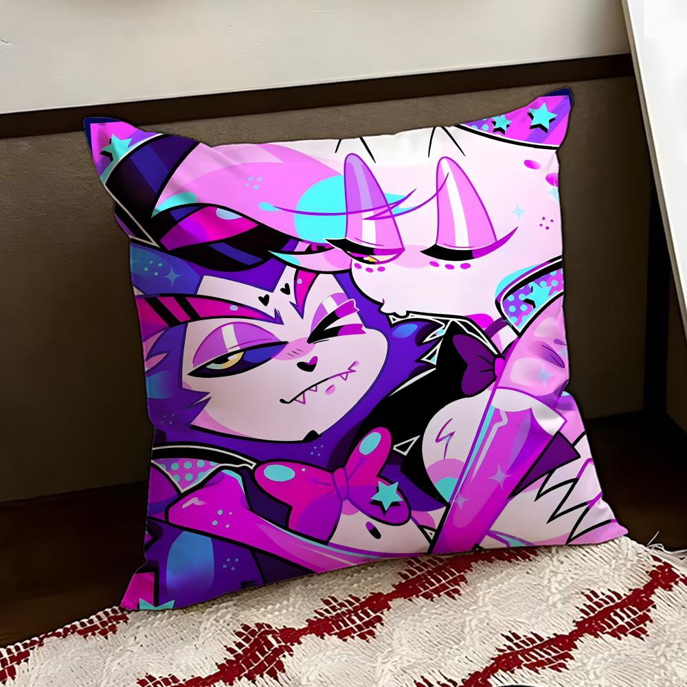 HHazbin HHotel Anime Cushion Cover Reversible Soft Durable Pillow Cover Home Car MultiScene Use for Daily Comfort