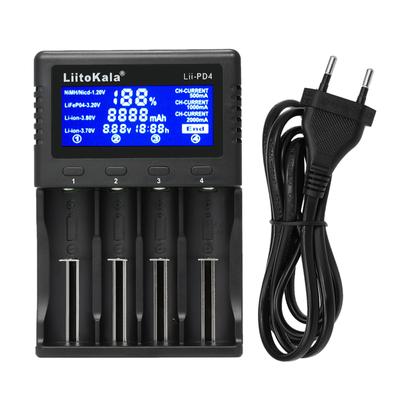 Chargeur de batterie intelligent LiitoKala Lii-PD4 Chargeur intelligent avec 4 emplacements de batterie Écran LCD pour