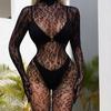 Czarne Bodystocking Seksowna Bielizna Erotyczna Damska Sexy Panterka