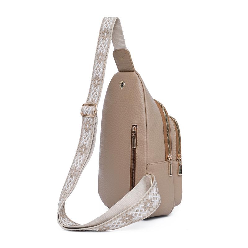 Women's Chest Bag Wide Shoulder Bag Vintage Crossbody Bag