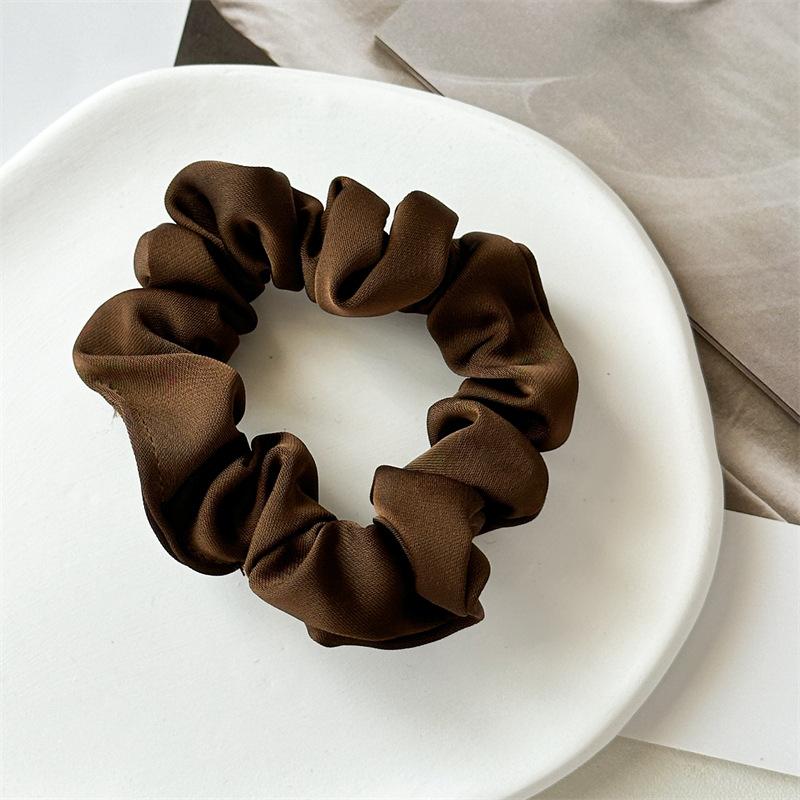 Shimmering Surface Solid Color Hair Ties Lustrous Fine Pleats High Density Elasticity Sophisticated Evening Wear Accessories