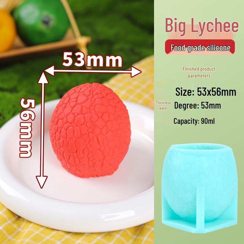 

Lychee Ice Cream Mold - Silicone Food Grade 3D Fruit Popsicle, Japan-Korea Style.