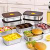 Stainless Steel Food Storage Stackable Meal Prep Boxes for Kitchen Fridge Lunch Ideal for Meal Prep Travel Kitchen Storage