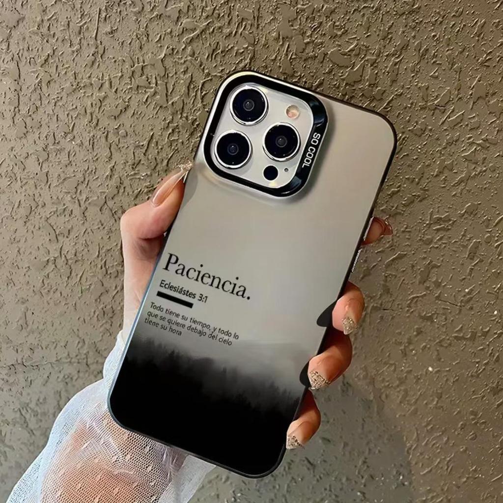 Silver Shell English Landscape Phone Case for Apple 17/16/15 Pro, 14 Pro Max, 13/12