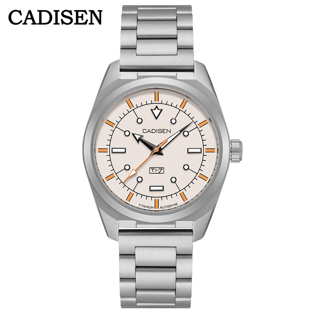 CADISEN TI-7 Autodyne Titanium Steel Automatic Mechanical Canvas Wristwatch Japan MIYOTA 8215 100M Waterproof Gift Man Watches