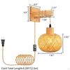 Bamboo Wall Sconce Bathroom Vanity Light, Rustic Decorative Farmhouse Hanging Lamp for Hallway