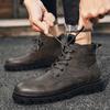 Fashion Men Retro Work Shoes Autumn Winter Thick Bottom High Top Non Slip Casual Boots Leather Boots Chelsea Desert Waterproof Boots