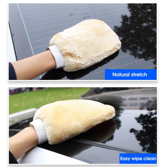 1 Stück Auto-Reinigungshandschuh doppelseitiger Fleece Große Handfläche Fusselfreies Auto-Reinigungszubehör Auto-Fleece-Waschhandschuhe für Automobile