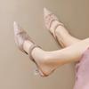 Ladies' Summer High-end Mesh Pointed French High-heeled Sandals