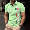 Neues Mode Herren Polohemd 3D Gedruckt Italien Grafik Sommer Kurzarm Lässig Knöpfleiste Oberteile Übergröße Männliches Golf T-Shirt
