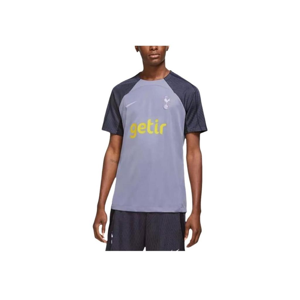 Nike Tottenham Hotspur Strike Embroidered Letter Print Patchwork Short Sleeve Soccer Jersey Men Tops Iron-Purple DX3025-524