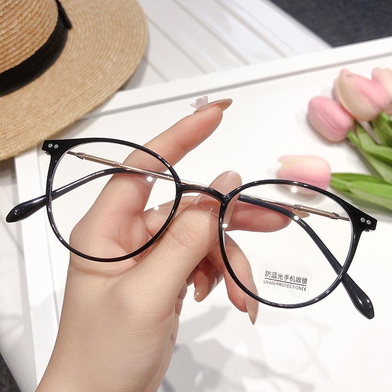 

New Retro Cat S Eye Frame Reading Mirror Myopia Frames For Men And Women Oval Spring Leg Optical Frames Fashion Glasses