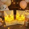 3D Happy Birthday Card with Automatic Music Lighting Four-Layer Birthday Cake Musical Light Greeting Card Pop Up Foldable
