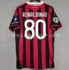 Wholesale sports outdoor retro series AC Milan jersey No. 22 Kaka No. 80 Ronaldinho same football jersey short sleeves