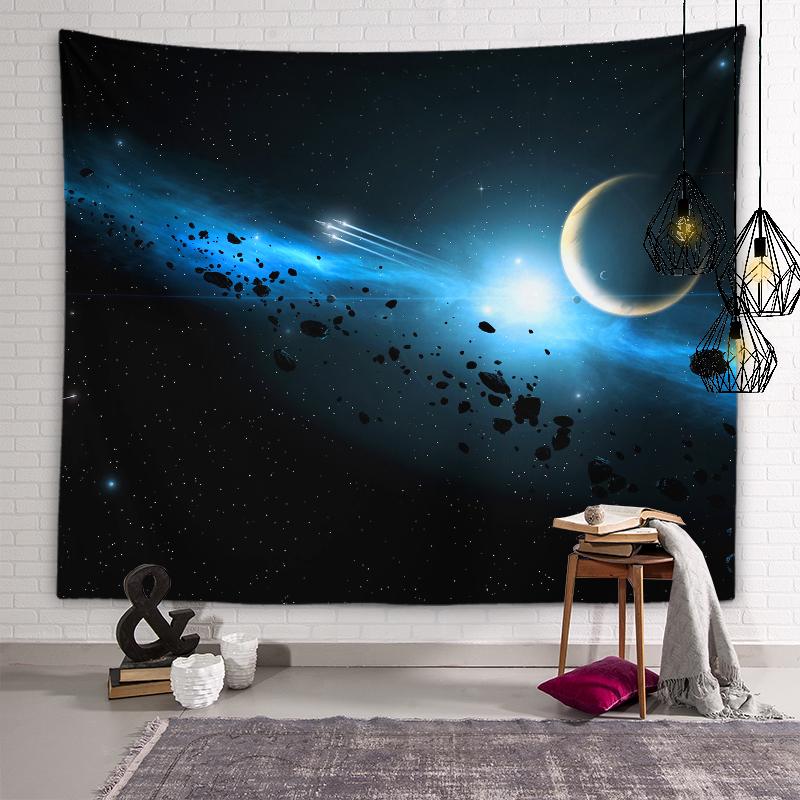 Mysteriöse Milchstraßen-Galaxie Wandteppich Schwarzes Loch Planet Wandkunst Dekoration Schlafsaal Ästhetik Wohnzimmer Schlafzimmer Heimdeko